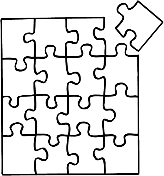 Jigsaw puzzle vinyl sticker. Customize on line. Games 044-0165